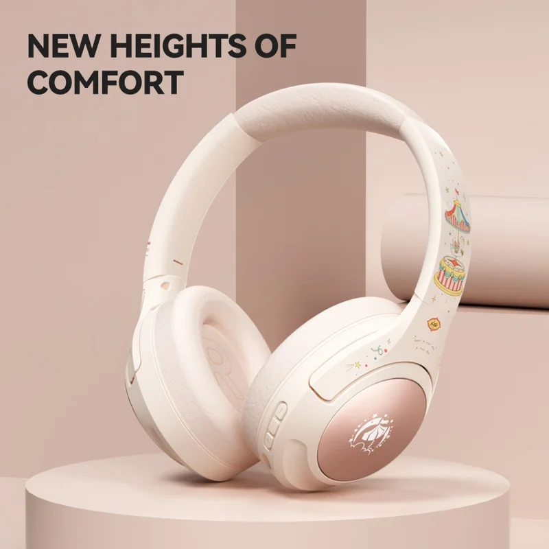 EL-GT2 ANC Noise Cancellation Bluetooth-compatible Headphone Wireless Over-Ear Gaming Music Headset - Blue