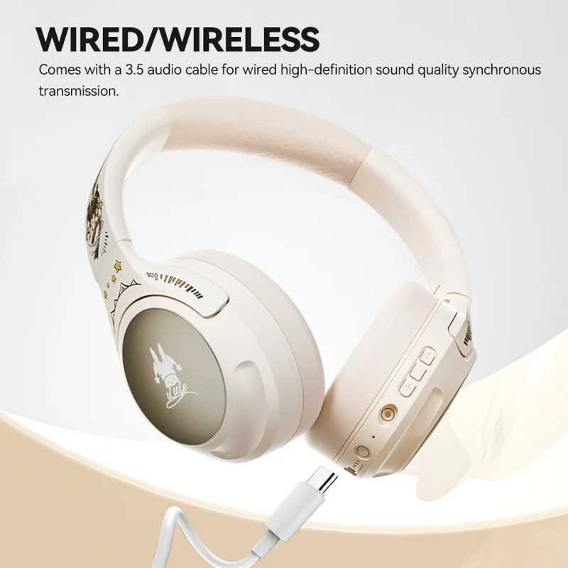 EL-GT2 ANC Noise Cancellation Bluetooth-compatible Headphone Wireless Over-Ear Gaming Music Headset - Blue