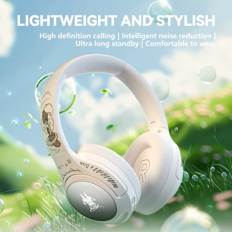 EL-GT2 ANC Noise Cancellation Bluetooth-compatible Headphone Wireless Over-Ear Gaming Music Headset - Blue