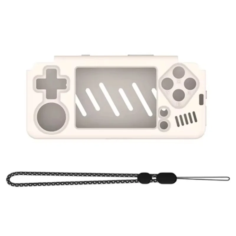 Silicone Protective Case with Wrist Strap for Miyoo A30 Handheld Console - Beige