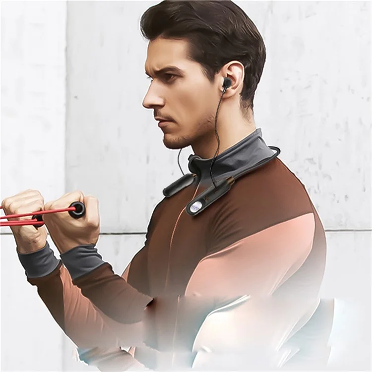 AKZ-R18 ENC Noise Canceling Bluetooth-compatible Headphones Power Display Sports Wireless Earphones - Black