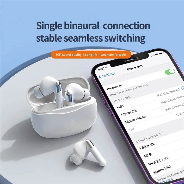 YW15 TWS Bluetooth In-Ear-Kopfhörer mit ANC, ENC, Geräuschreduzierung und kabellosem Musik- und Gaming-Headset - Schwarz