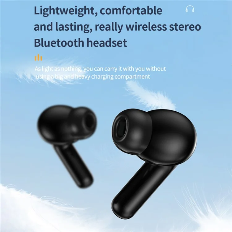 YW15 TWS Bluetooth In-Ear-Kopfhörer mit ANC, ENC, Geräuschreduzierung und kabellosem Musik- und Gaming-Headset - Schwarz