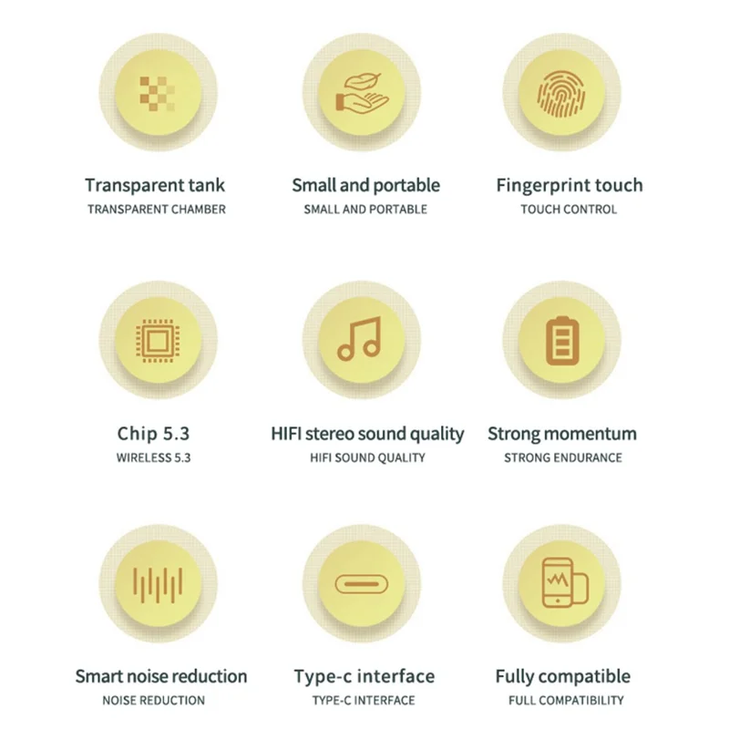 YW15 TWS Bluetooth-compatible In-Ear Earphones ANC ENC Noise Reduction Wireless Music Gaming Headset - White