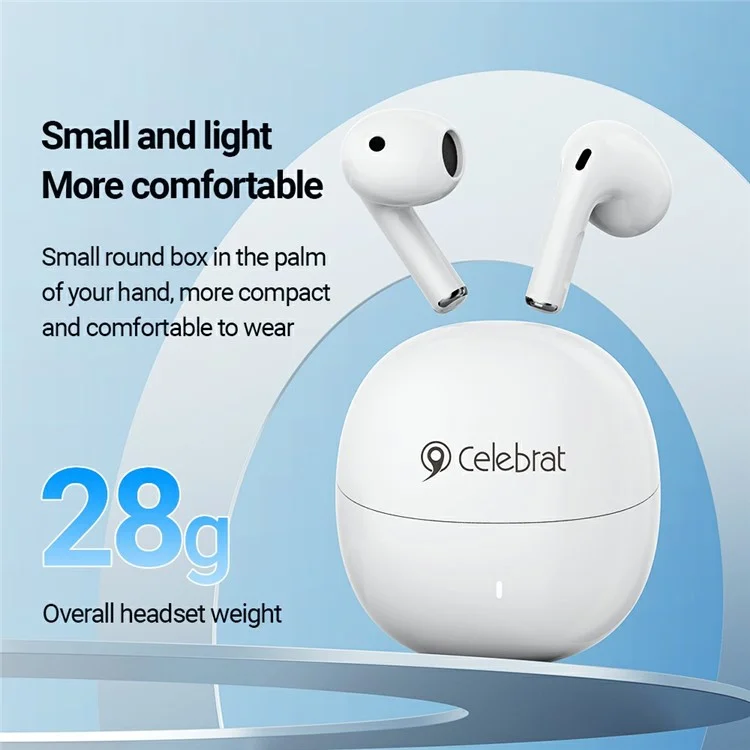 CELEBRAT W62 TWS Bluetooth-compatible Earphones Semi-in-ear Wireless Sports Music Headset - Black