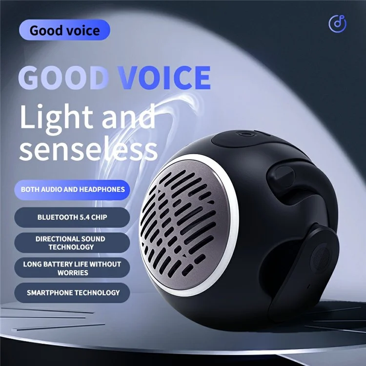 JM13 Pro 2-in-1 Portable Wireless Bluetooth-compatible Speaker Ear Hook Music Headset - Nude