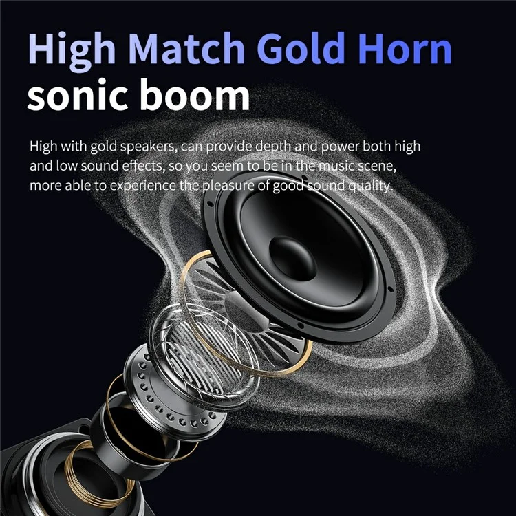 JM13 Pro 2-in-1 Portable Wireless Bluetooth-compatible Speaker Ear Hook Music Headset - Nude