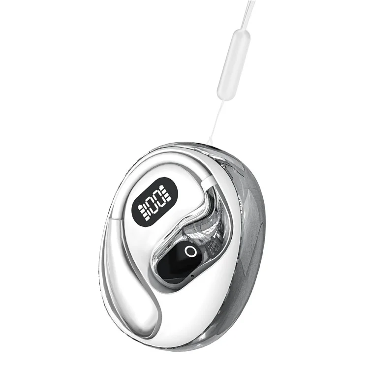 XG99 OWS Wireless Bluetooth-compatible Earphones Digital Display Sport Ear Hook Music Call Headset - White