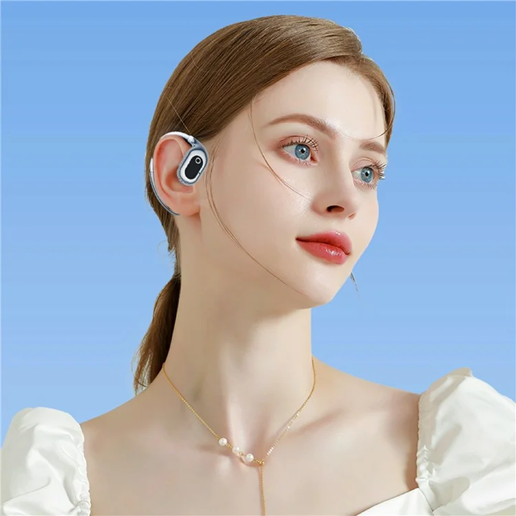XG99 OWS Wireless Bluetooth-compatible Earphones Digital Display Sport Ear Hook Music Call Headset - White