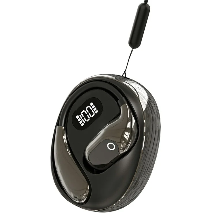 XG99 OWS Wireless Bluetooth-compatible Earphones Digital Display Sport Ear Hook Music Call Headset - Black