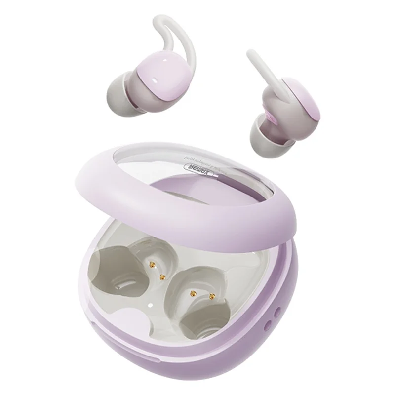 REMAX SleepBuds Z3 Bluetooth-compatible 5.4 Earphones Low Latency Earbuds with Transparent Charging Case - Purple