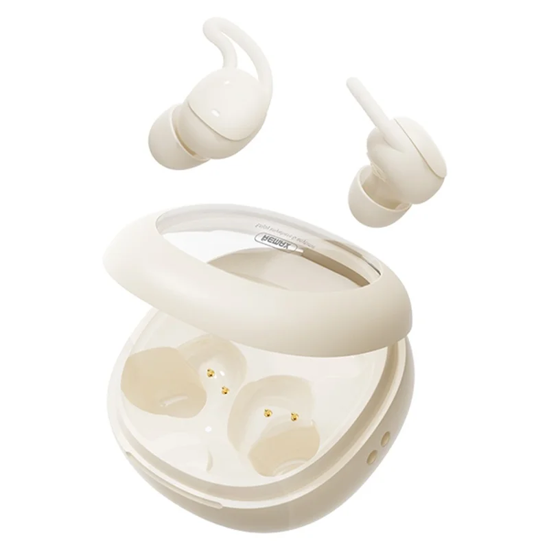 REMAX SleepBuds Z3 Bluetooth-compatible 5.4 Earphones Low Latency Earbuds with Transparent Charging Case - Beige