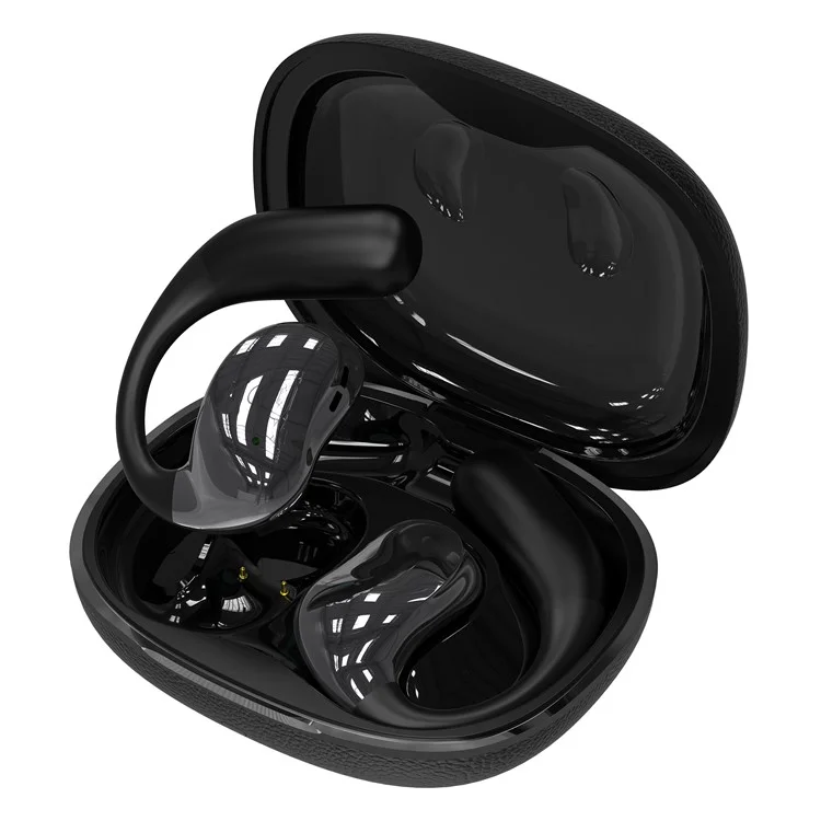 YJ33 Bluetooth-compatible Earphones Noise Reduction Wireless Earhooks with Touch Control Charging Case - Black
