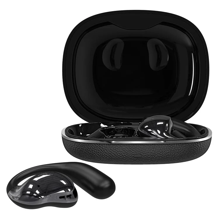 YJ33 Bluetooth-compatible Earphones Noise Reduction Wireless Earhooks with Touch Control Charging Case - Black