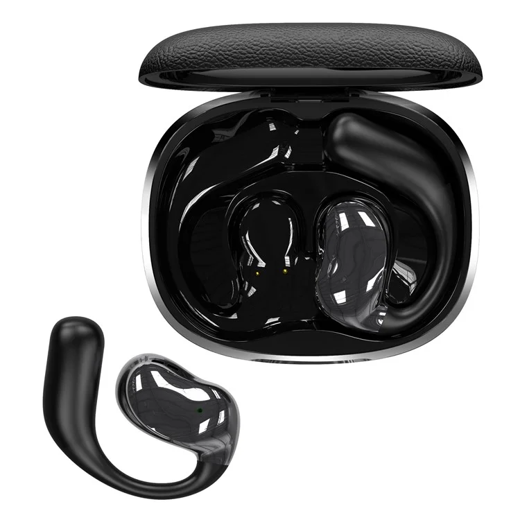 YJ33 Bluetooth-compatible Earphones Noise Reduction Wireless Earhooks with Touch Control Charging Case - Black