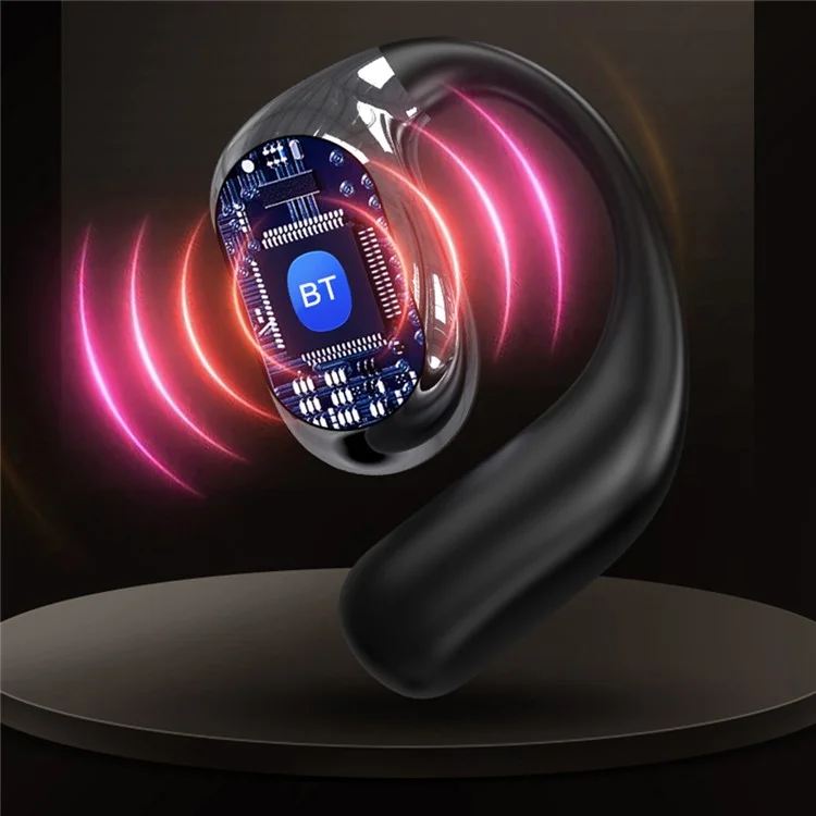 YJ33 Bluetooth-compatible Earphones Noise Reduction Wireless Earhooks with Touch Control Charging Case - Black