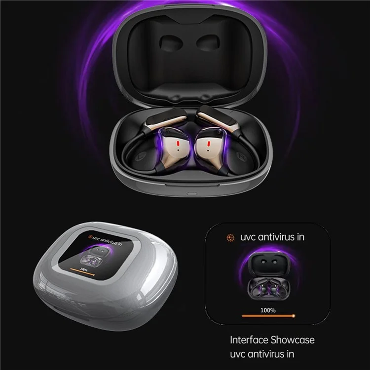 JM16 OWS Bluetooth-compatible Earphones Air Conduction Sport Wireless Ear Hook Music Call Headset - Grey