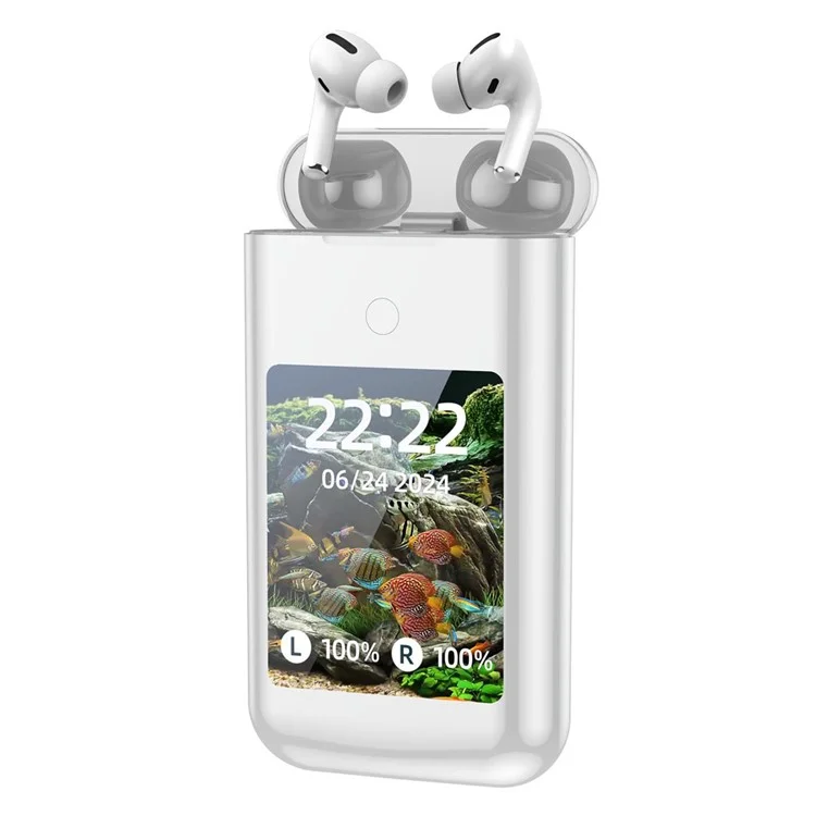 A98 2.8-inch Screen 8000mAh Power Bank Bluetooth-compatible Headset Wireless Earphones - White