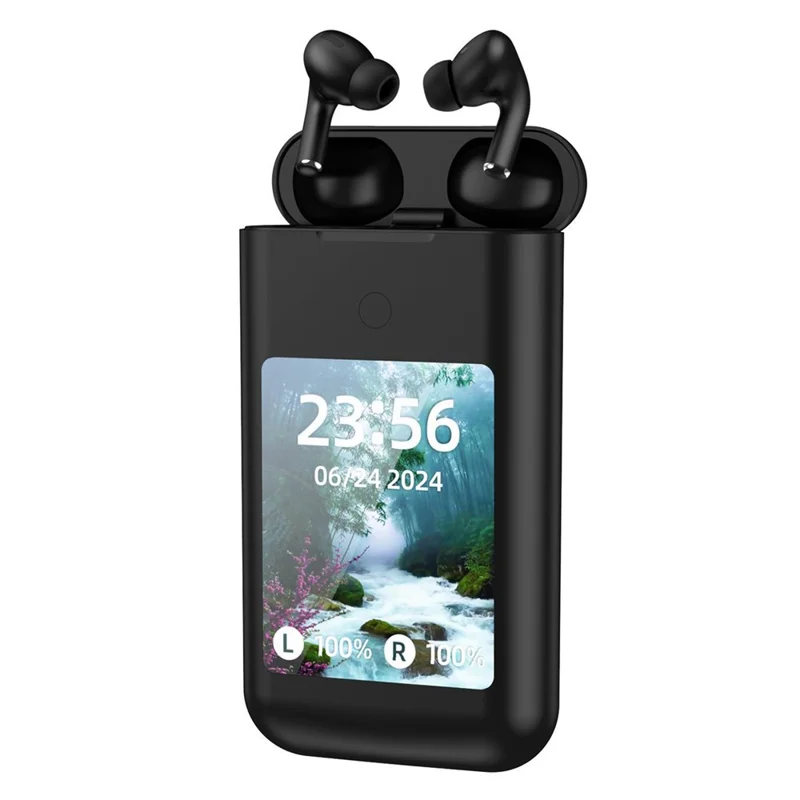 A98 2.8-inch Screen 8000mAh Power Bank Bluetooth-compatible Headset Wireless Earphones - Black