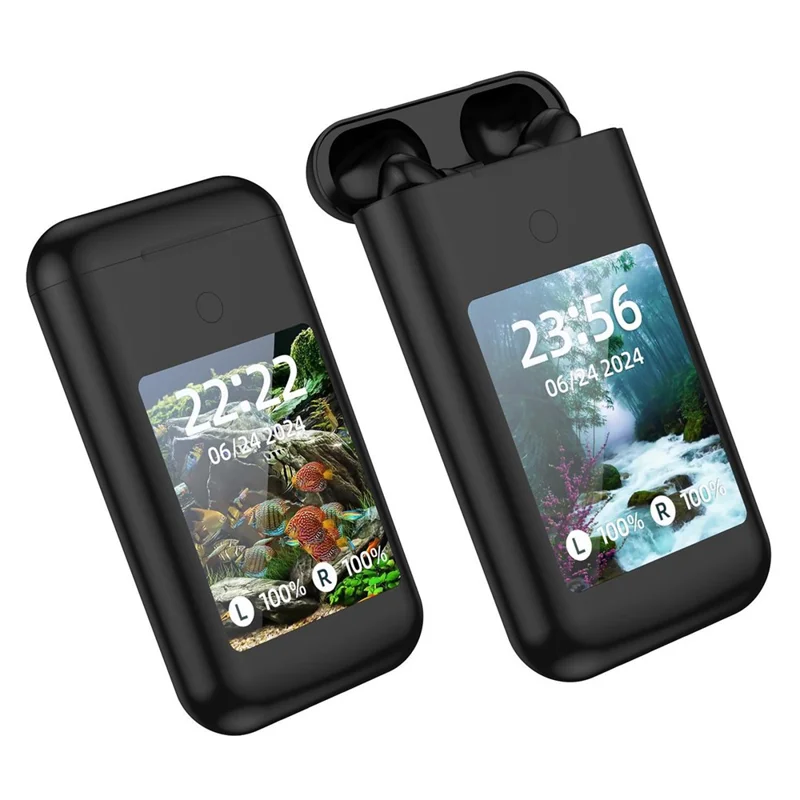 A98 2.8-inch Screen 8000mAh Power Bank Bluetooth-compatible Headset Wireless Earphones - Black