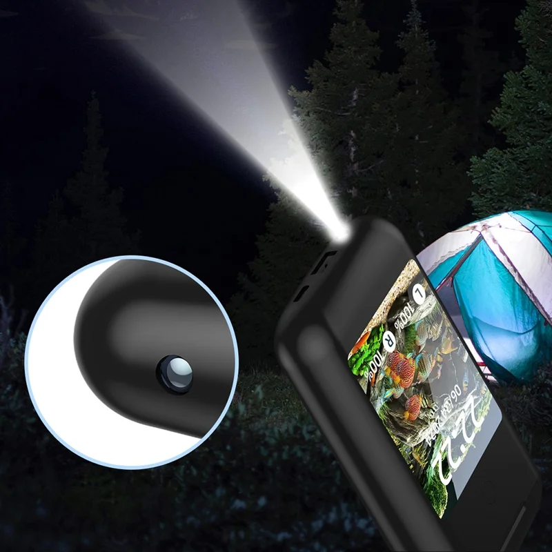 A98 2.8-inch Screen 8000mAh Power Bank Bluetooth-compatible Headset Wireless Earphones - Black