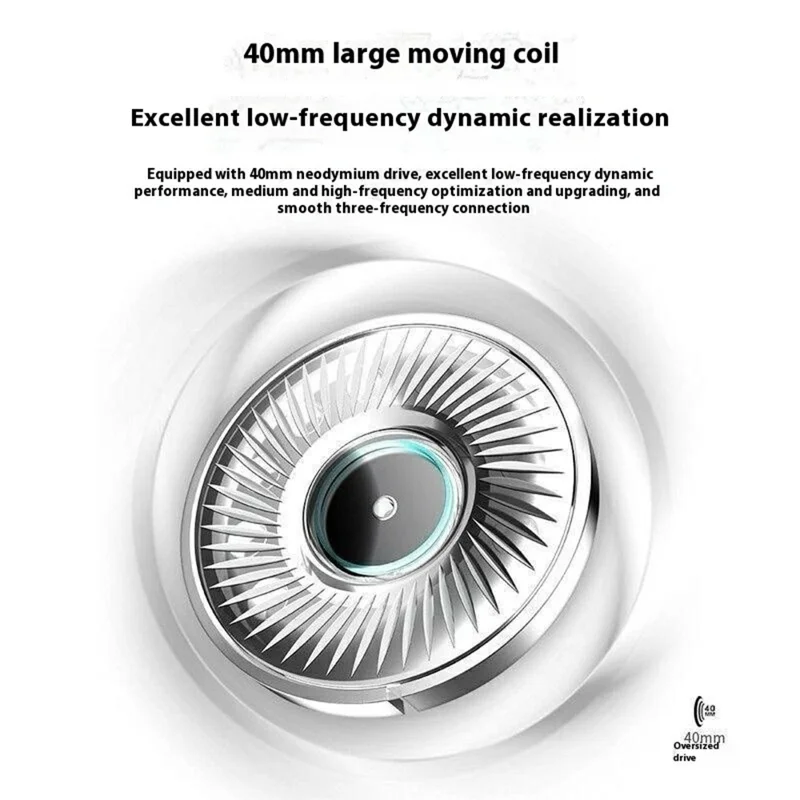 LENOVO LECOO ES207 Wireless Over-Ear Headphones Foldable Gaming Music Bluetooth-compatible Headset - Black