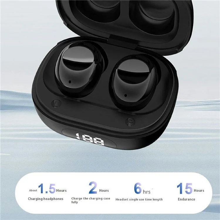 Auriculares inalámbricos LX-430 Mini Bluetooth con control táctil y estuche de carga - Negro