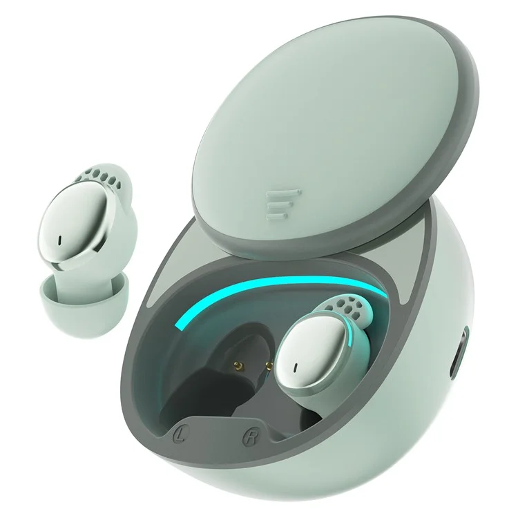 LX-410 Fones de ouvido Bluetooth 5.3 com formato de feijão, controle touch e modo de sono - Verde