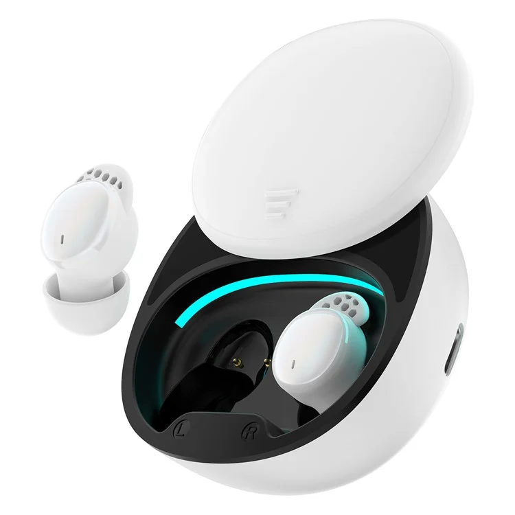 LX-410 Bluetooth-compatible 5.3 Bean Shape Earbuds Touch Control Wireless Earphones with Sleep Mode - White
