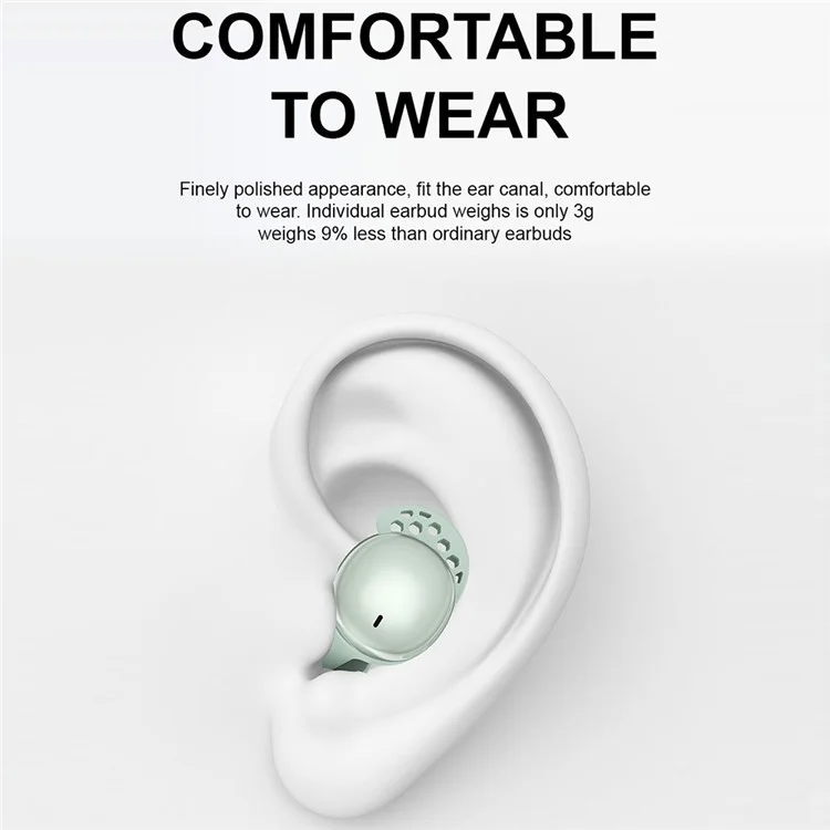LX-410 Bluetooth-compatible 5.3 Bean Shape Earbuds Touch Control Wireless Earphones with Sleep Mode - White