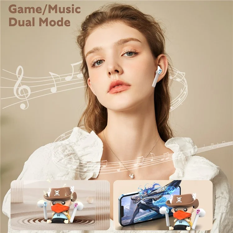 KOTION EACH RS3 Cartoon TWS Bluetooth-compatible Earbuds Noise Cancellation Gaming Earphones - Black