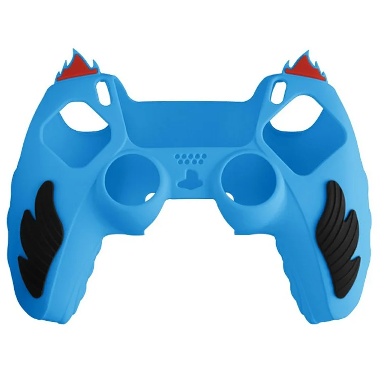 Capa de silicone com design de chama para controlador Sony PlayStation 5, absorvente de choque e cobertura de proteção - Azul