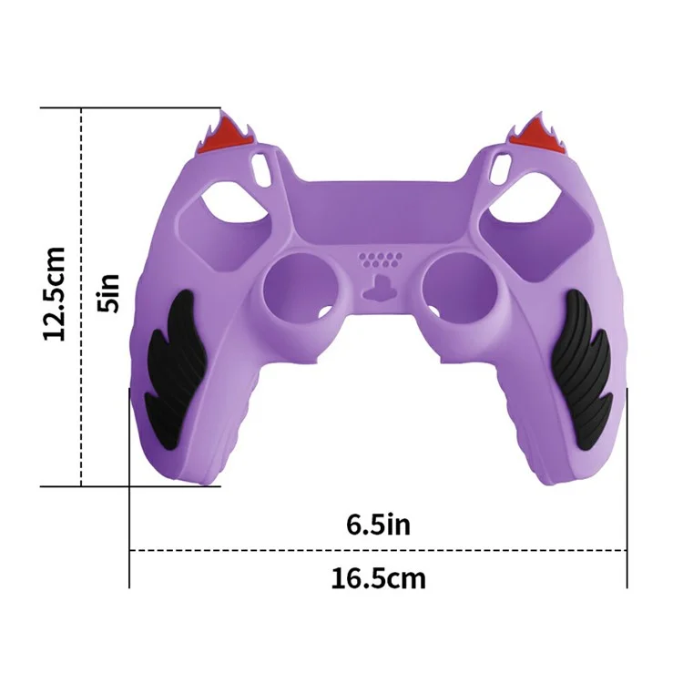 Capa de silicone com design de chama para controlador Sony PlayStation 5, absorvente de choque e cobertura de proteção - Azul