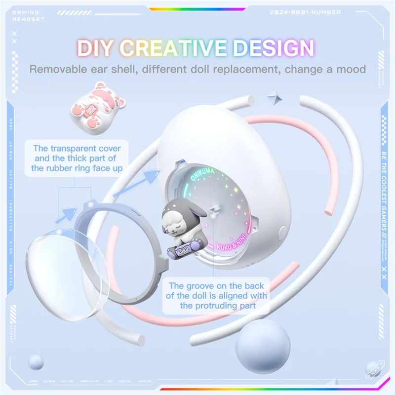 ONIKUMA T302 Cute Space Capsule Bluetooth Headset HiFi Music Wireless Earphones - White

Белые беспроводные наушники ONIKUMA T302 с Bluetooth, в форме капсулы космического корабля, с высококачественным звуком.
