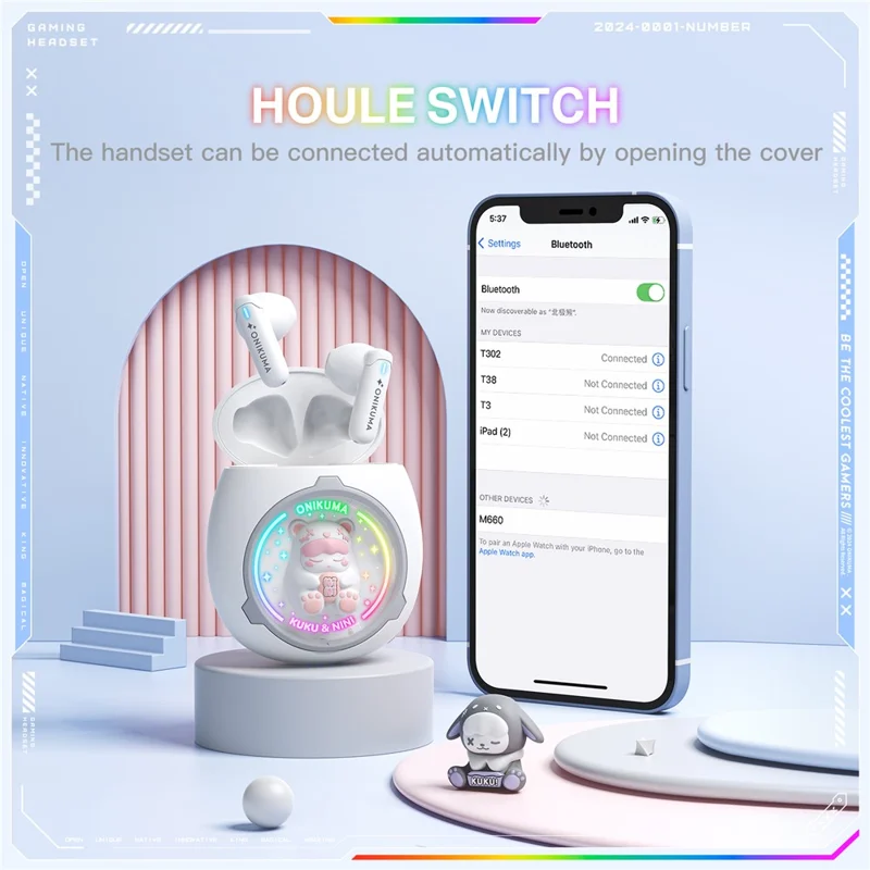 ONIKUMA T302 Cute Space Capsule Bluetooth Headset HiFi Music Wireless Earphones - White

Белые беспроводные наушники ONIKUMA T302 с Bluetooth, в форме капсулы космического корабля, с высококачественным звуком.