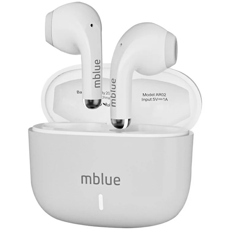 MBLUE AR02 Bluetooth-compatible 5.4 Low Latency Gaming Earphones Semi In Ear Wireless Headphones - White