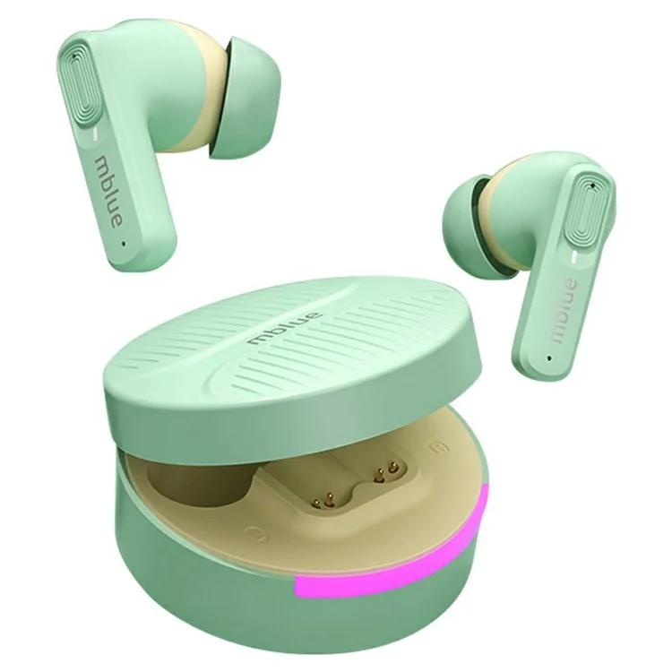 MBLUE AR03pro ANC Noise Cancellation Bluetooth-compatible 5.3 Earbuds Low Latency Gaming Earphones - Mint Green