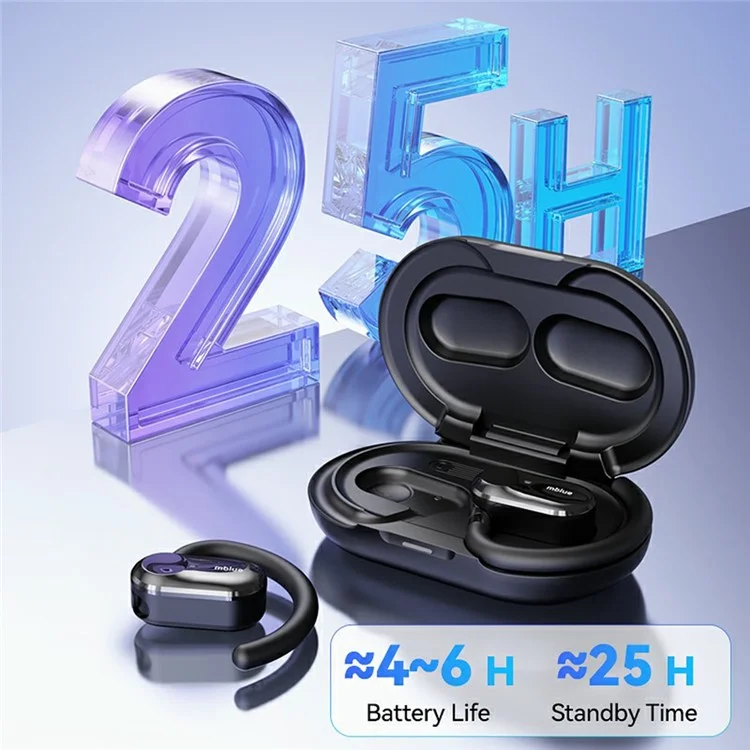 MBLUE H06 OWS Wireless Sports Earphones ENC Noise Reduction Bluetooth-compatible Headphones - Black