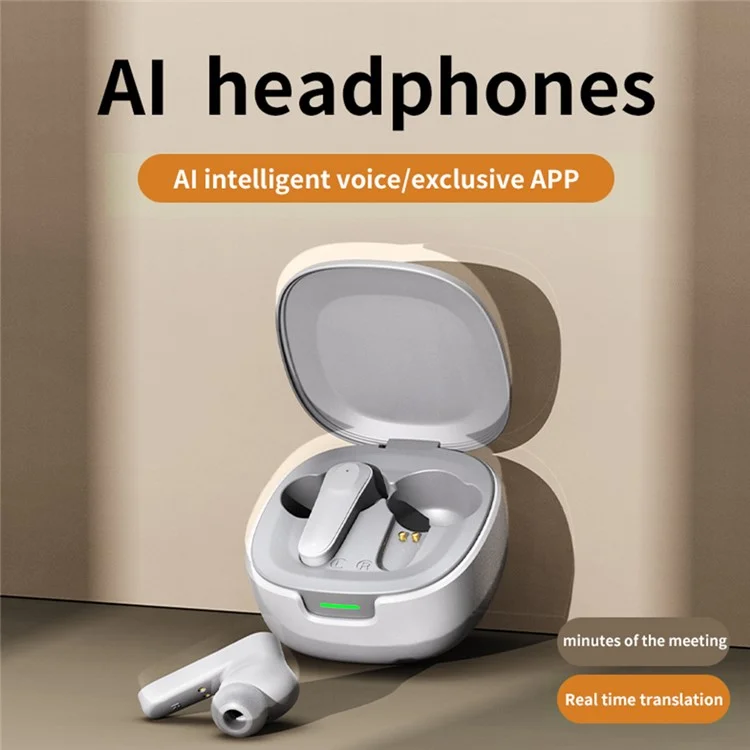 A98 Auricolari Bluetooth 5.4 wireless con traduzione multilingue intelligente AI - Grigio