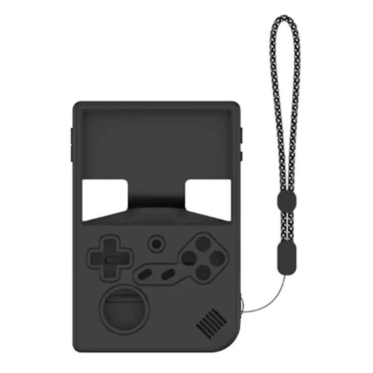 Funda protectora de silicona con correa para muñeca para la consola de juegos portátil ANBERNIC RG 40XXV - Negro