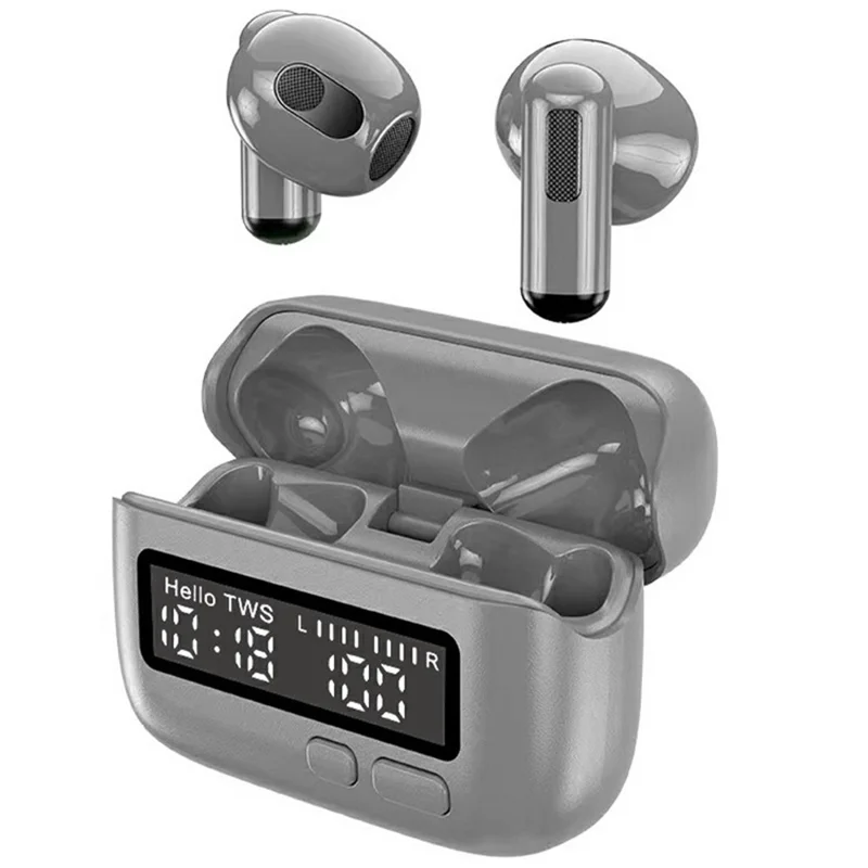 BPG01 Portable Wireless Bluetooth-compatible Earphones Retro BB Style Digital Clock Display Headset - Grey