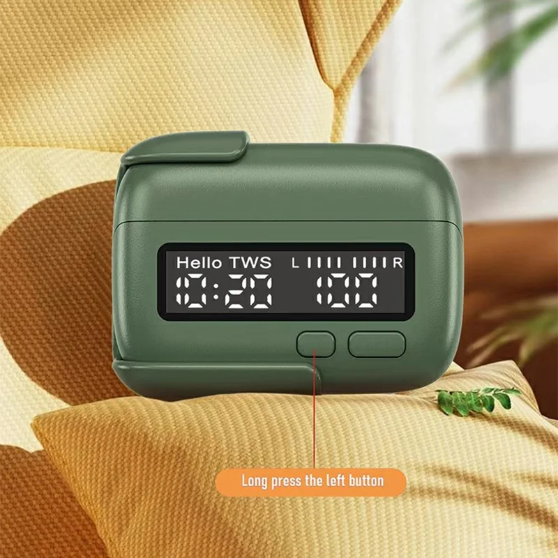 BPG01 Portable Wireless Bluetooth-compatible Earphones Retro BB Style Digital Clock Display Headset - Grey