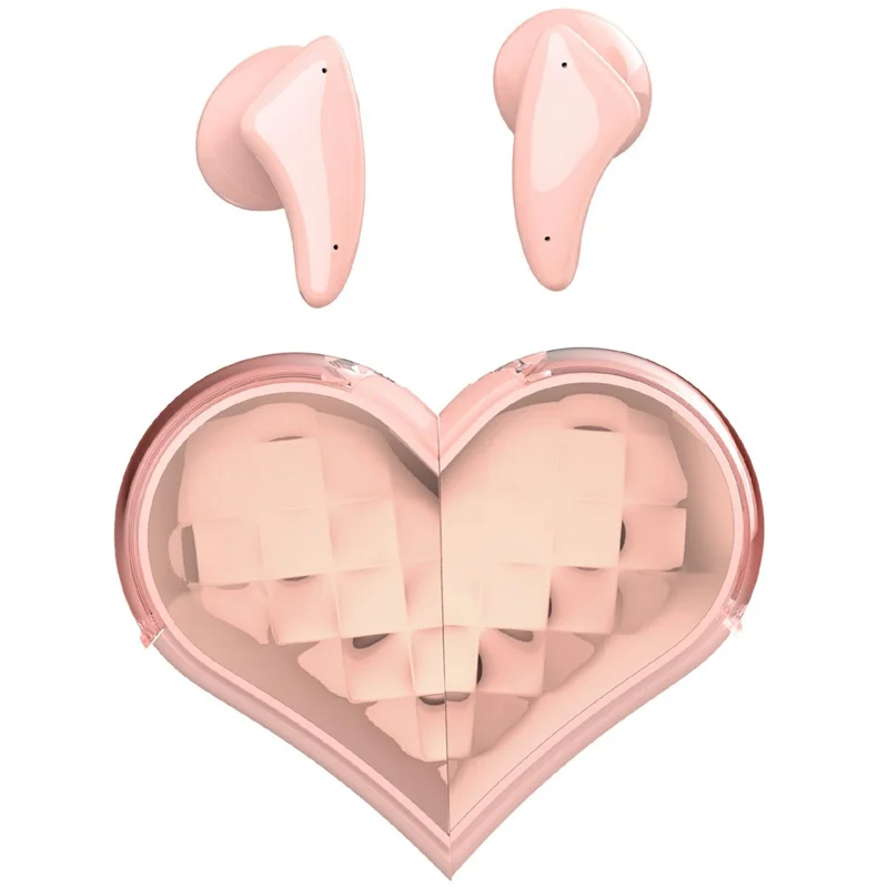 B30 PRO Bluetooth-compatible TWS Earphones with Transformable Heart-Shaped Case Noise Cancelling Wireless Earbuds - Pink