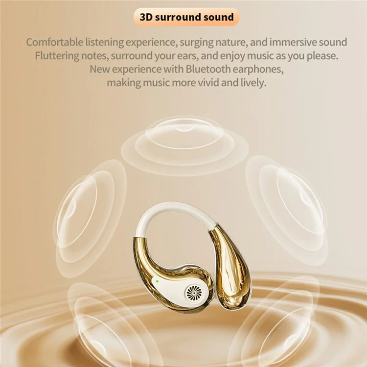 Auriculares deportivos YX43 con Bluetooth, diseño de conducción ósea de oreja abierta, inalámbricos - Blanco