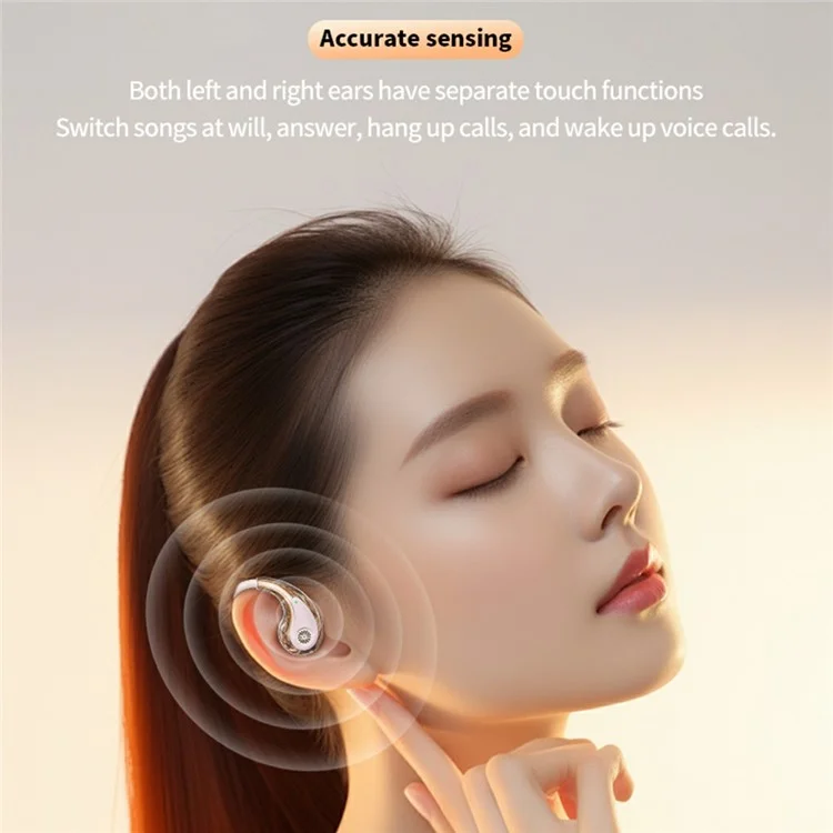 Auriculares deportivos YX43 con Bluetooth, diseño de conducción ósea de oreja abierta, inalámbricos - Blanco