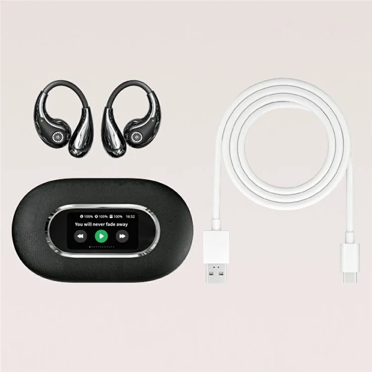 Auriculares deportivos YX43 con Bluetooth, diseño de conducción ósea de oreja abierta, inalámbricos - Blanco