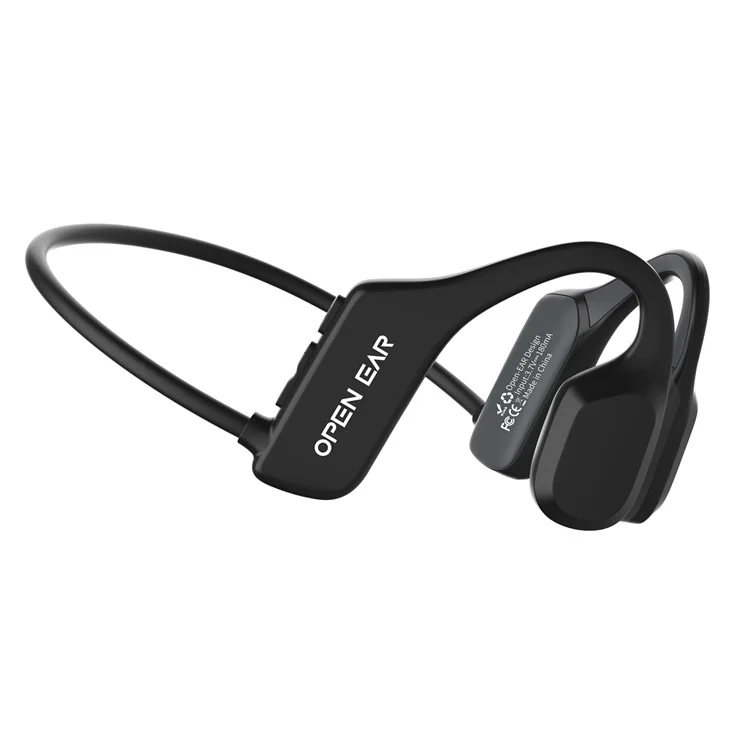 Écouteurs Bluetooth à conduction osseuse Bone X1 à oreille ouverte, étanches IPX5 (certifiés CE ROHS) - Noir