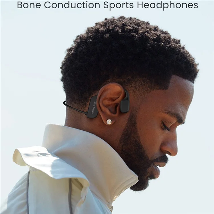 Écouteurs Bluetooth à conduction osseuse Bone X1 à oreille ouverte, étanches IPX5 (certifiés CE ROHS) - Noir
