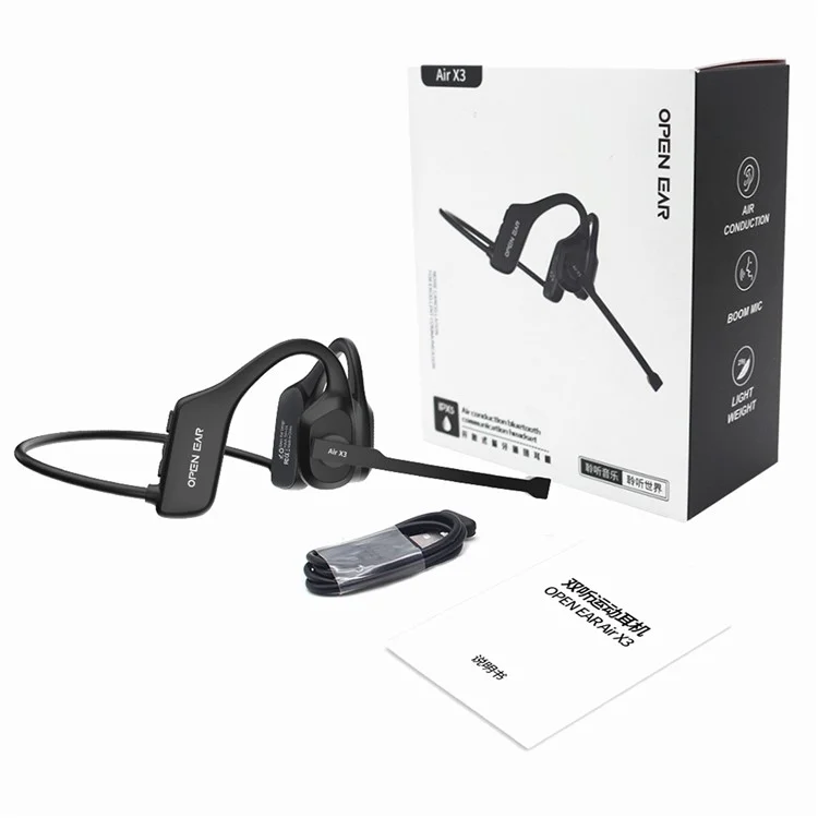 Cuffie Bluetooth per ufficio Openear Air X3 con cancellazione del rumore, design ad orecchio aperto.