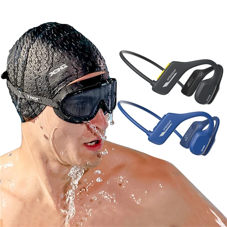 Openear Bone X2 IP68 Waterproof Bone Conduction Bluetooth-compatible Headphones with 8G Memory for Swimming - Black
